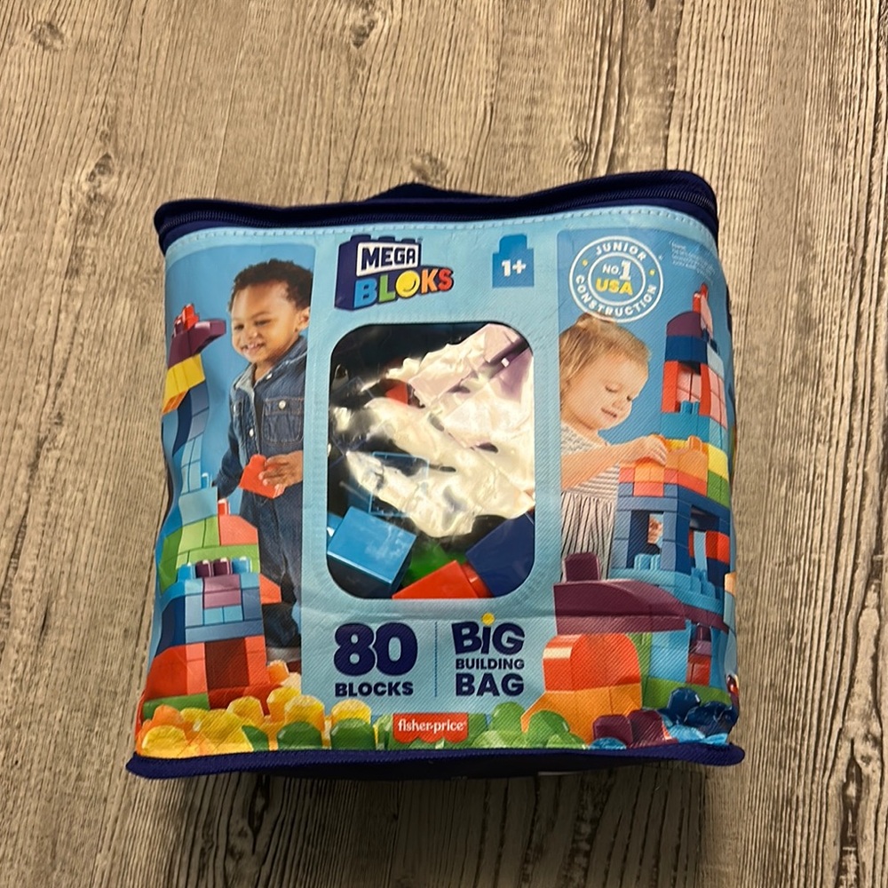 Mega Bloks—Blue and Red Building Blocks Set 80 Pieces